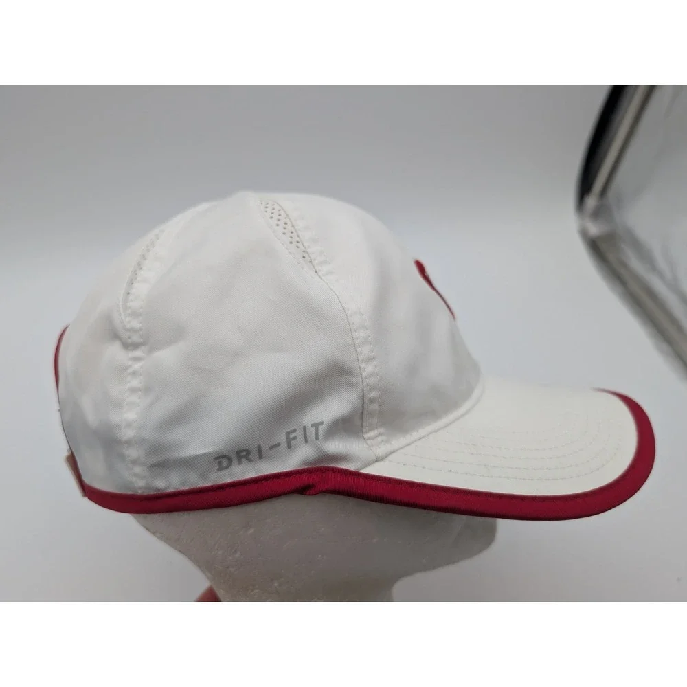 Nike Oklahoma Sooners OU Featherlight Dri-FIT Hat White Crimson Adjustable Cap
